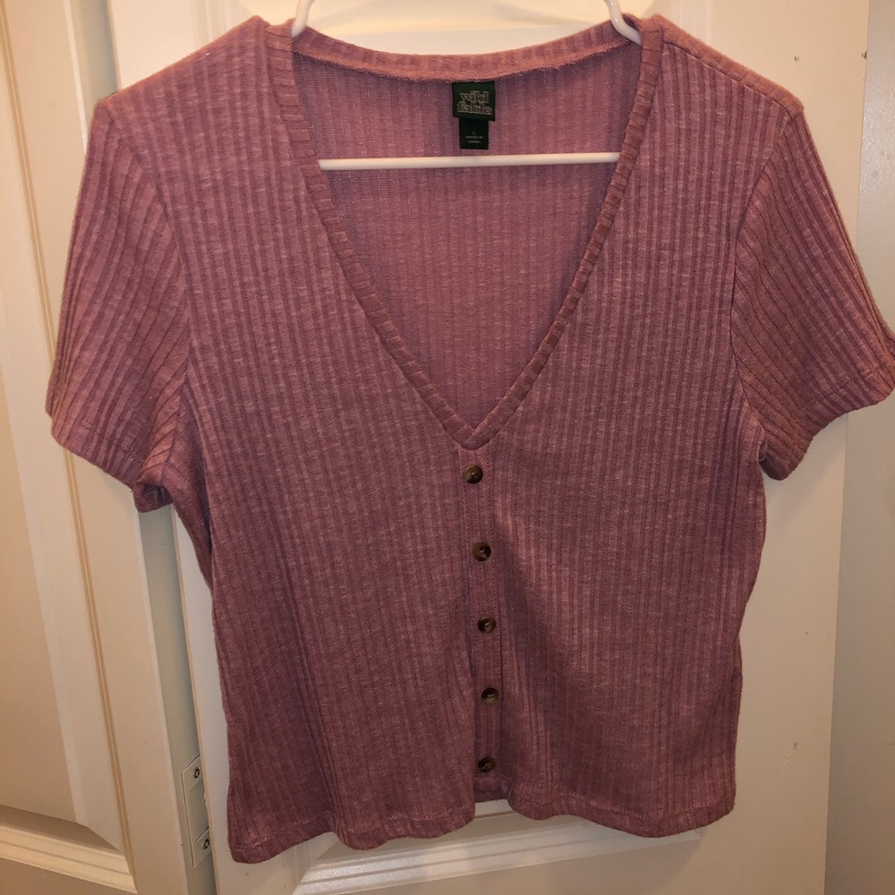 Crop ribbed shirt